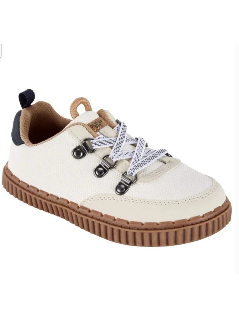 OshKosh B'Gosh White Slip-On Sneakers Heidy Size 4 4T Leather Look Unisex NWT